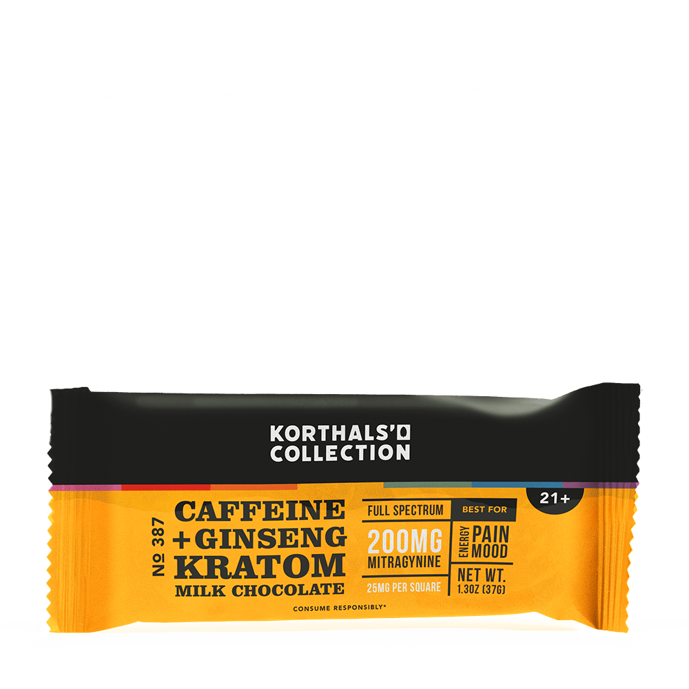 No. 387 Kratom Chocolate Bar | Caffeine + Ginseng – korthals No. 387 Kratom Chocolate Bar | Caffeine + Ginseng – korthals