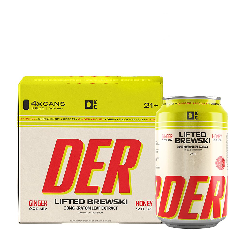 DER Ginger Honey 4 pack box with a single can