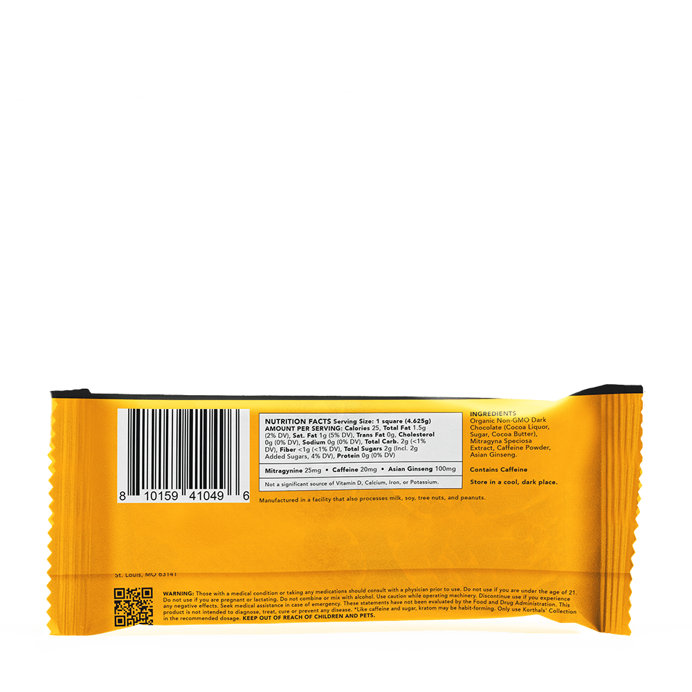 No 387 Caffeine + Ginseng Kratom Chocolate Bar - korthals - collection
