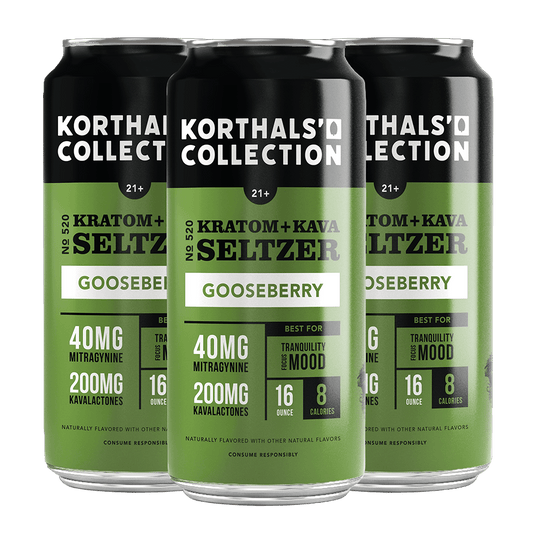 No. 520 Kratom Kava Seltzer - Gooseberry (Limited Edition), 4 Pack - korthals - collection