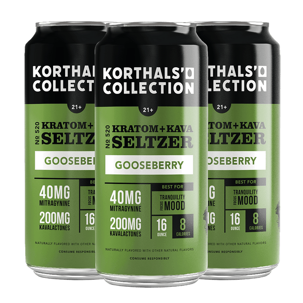 No. 520 Kratom Kava Gooseberry Seltzer 4-Pack | Korthals
