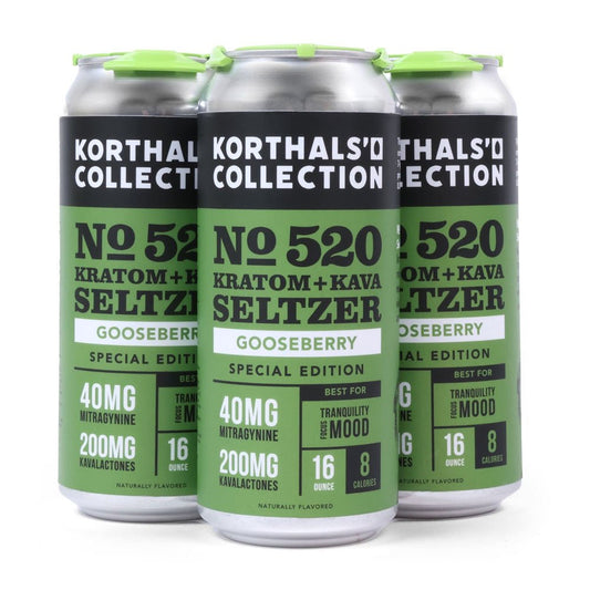 No. 520 Kratom Kava Seltzer - Gooseberry (Limited Edition), 4 Pack - korthals - collection