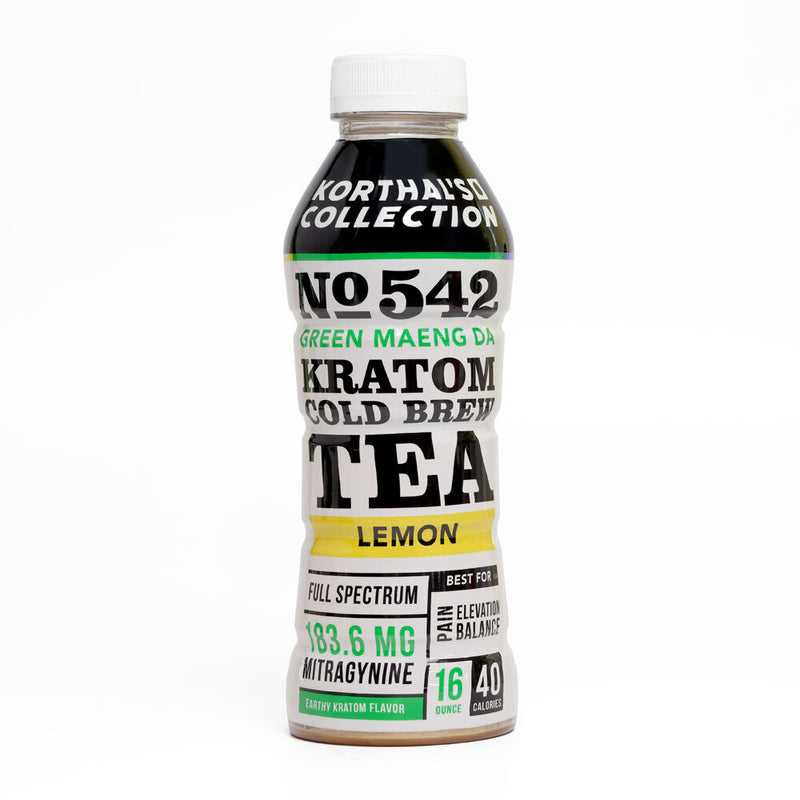Korthal's Collection No. 542 Green Maeng Da Kratom Cold Brew Tea in lemon flavor. 