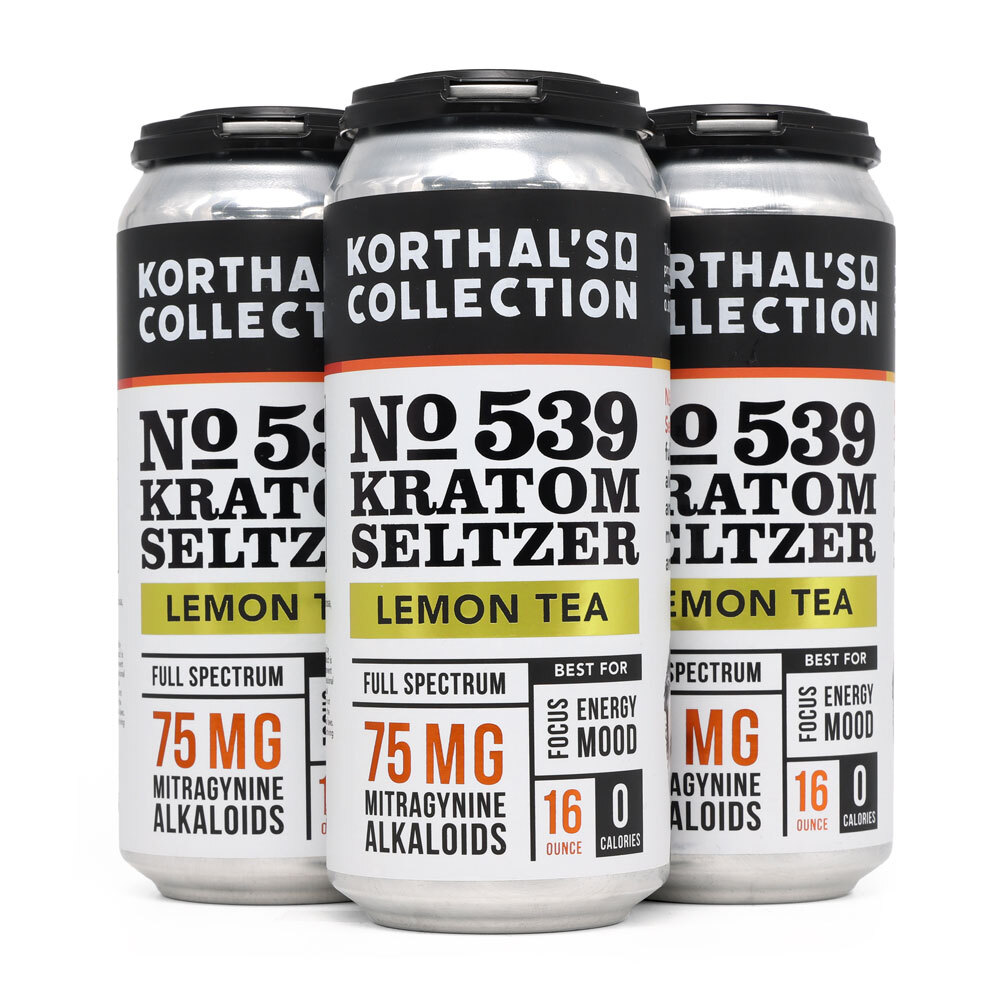  In a refreshing Lemon Tea flavor, the Korthal's Collection No 539 Seltzer is best for increased focus, mood elevation and energy boosts.